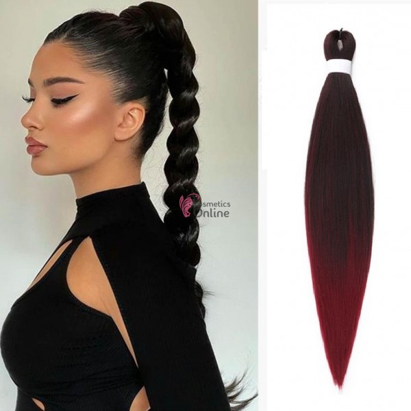 Coada de par dreapta Afro Vigorous Easy Jumbo Braids Hair de  90 cm Brunet cu Visiniu 9099BEasy